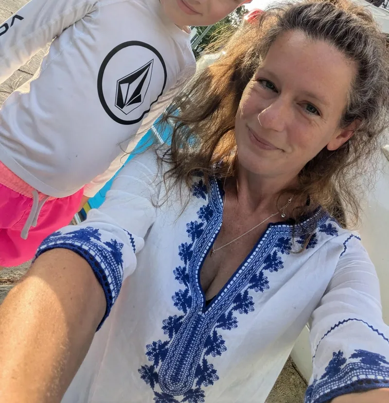 Maria Carlson Noel with grandson